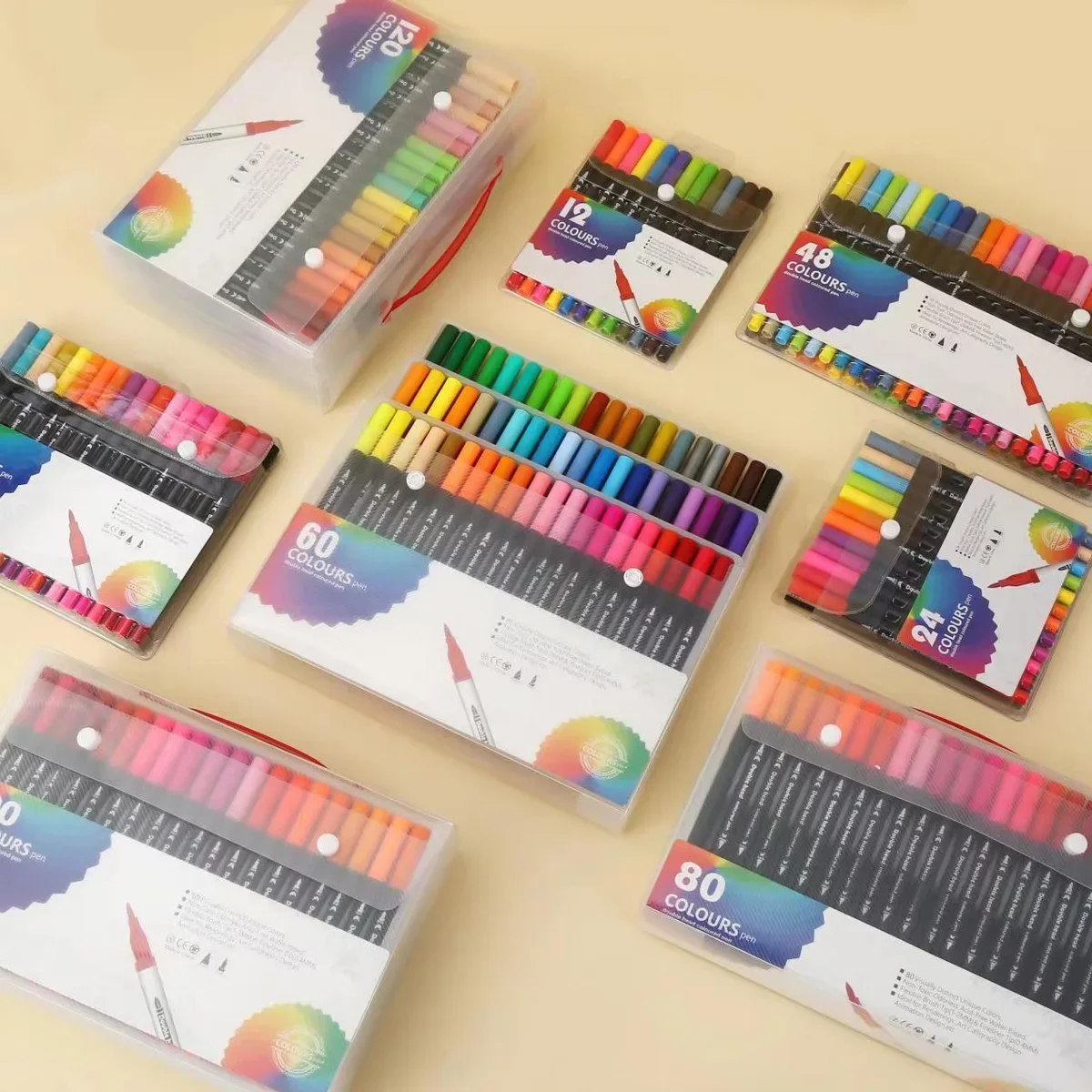 Correction Pen Fine - 12-120 Kleuren Markers Set Dual Tip