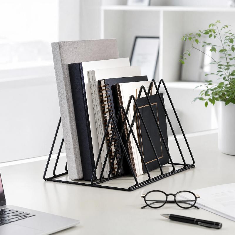 Magazine Holder Rack - Nieuw 5/9-vakken opbergrek, driehoekig ijzeren documentenhouder,