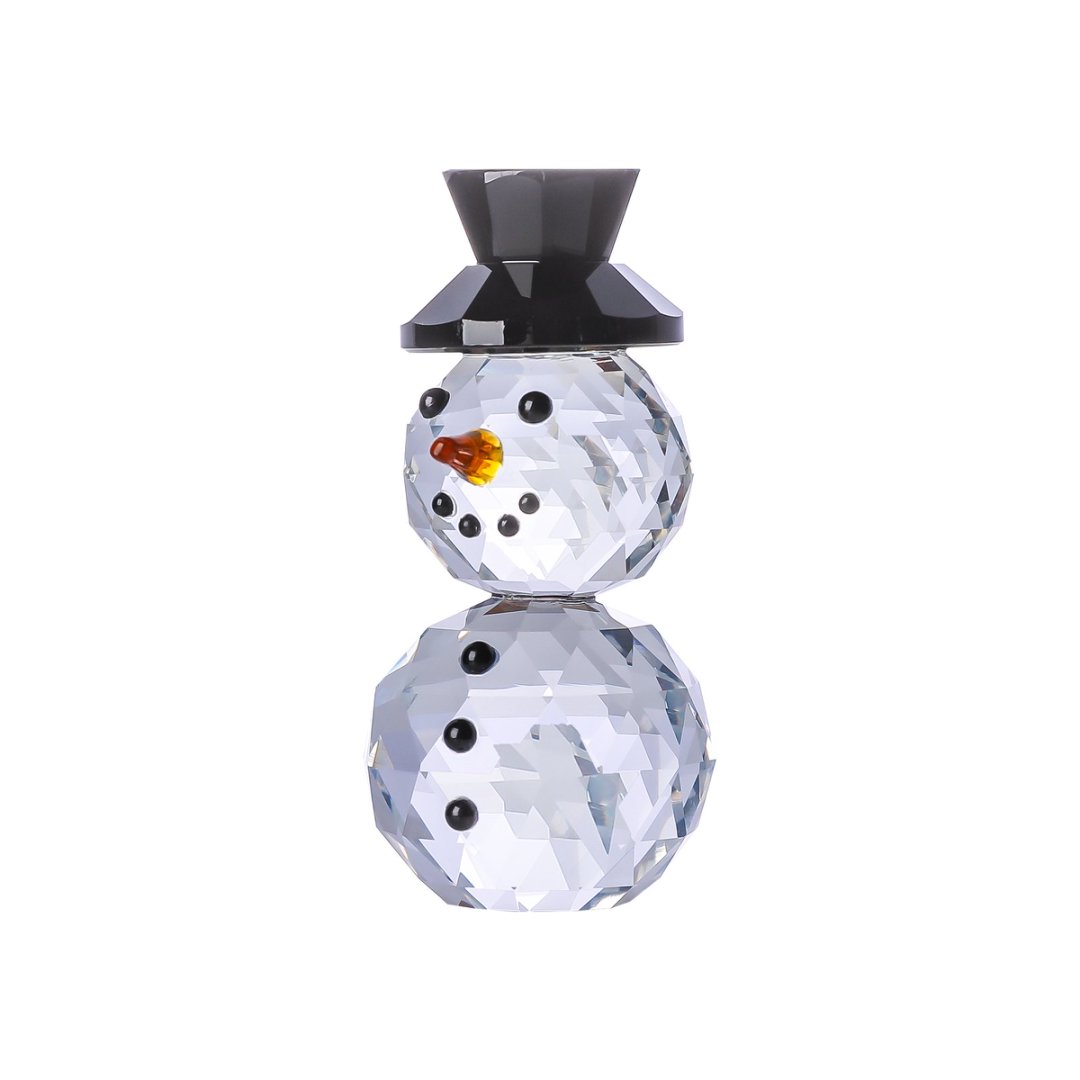 Paper Weight Crystal - Kristal Zwarte Hoed Sneeuwpop Beeldjes Collectible