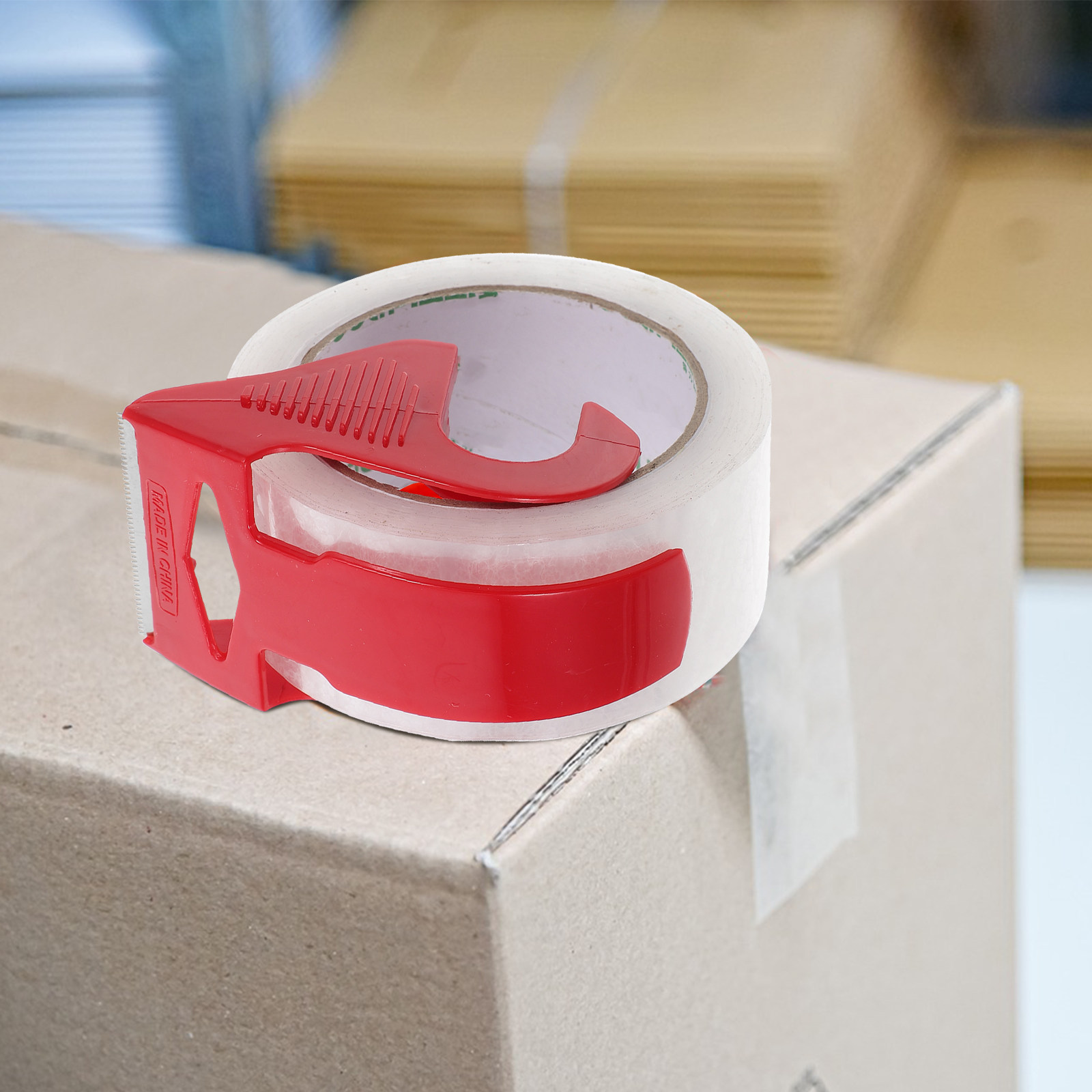 Tape Dispenser Weighted - 3-delige kleine, robuuste verpakkingstape-dispenser, verstelbare handmatige